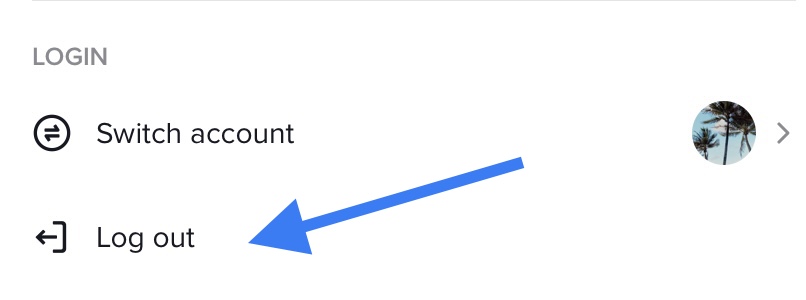 TikTok Log out