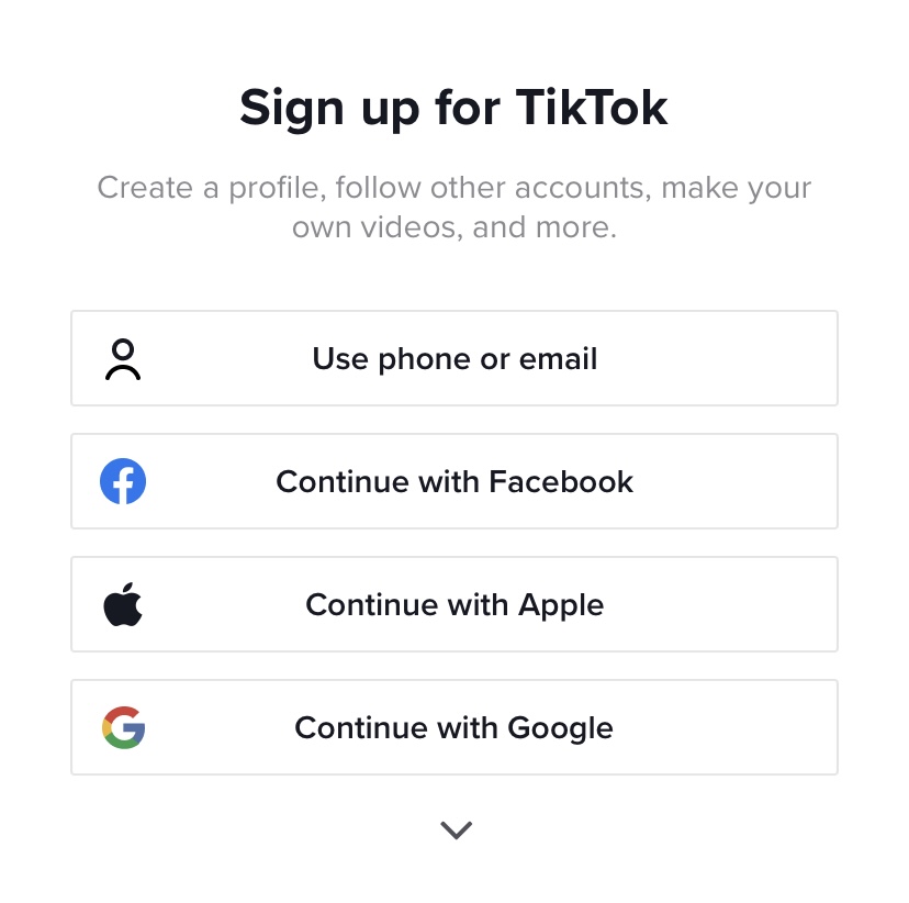 TikTok Sign Up